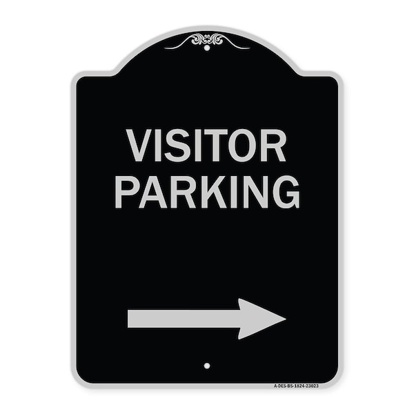 Reserved Parking Visitor Parking Arrow Pointing Right Heavy-Gauge Alum, 24" x 18", BS-1824-23023